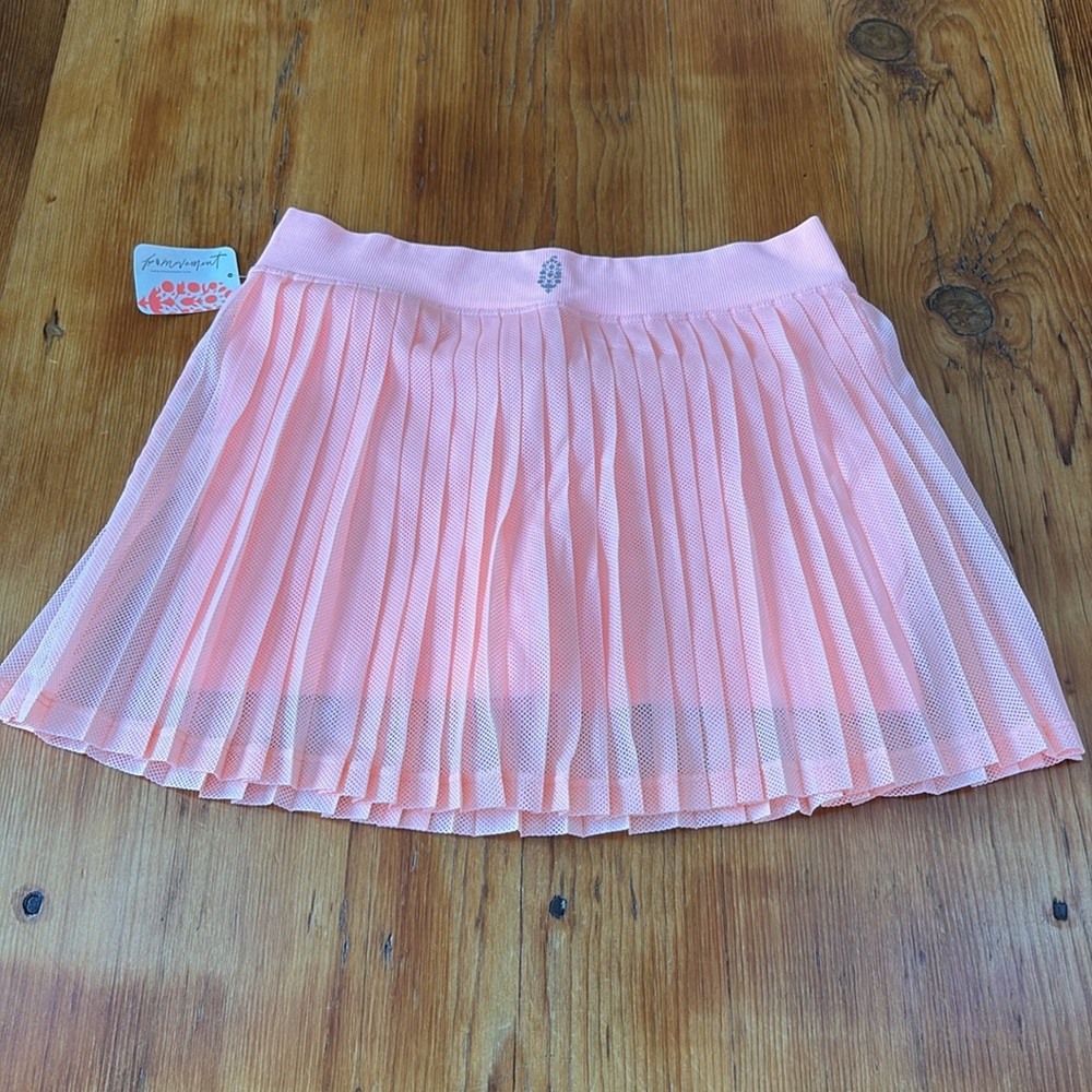FP Movement Free People FP Women's Rally Ruffle Mini Skirt M/L peach pink new - Picture 7 of 8